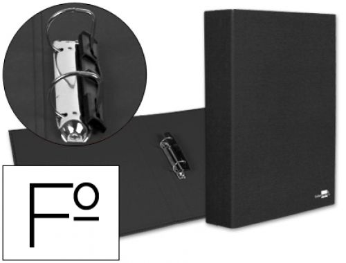 Capa liderpapel 2 aneis 40 mm cartao forrado paper folio preta , Liderpapel , 25305 , 8423473253056